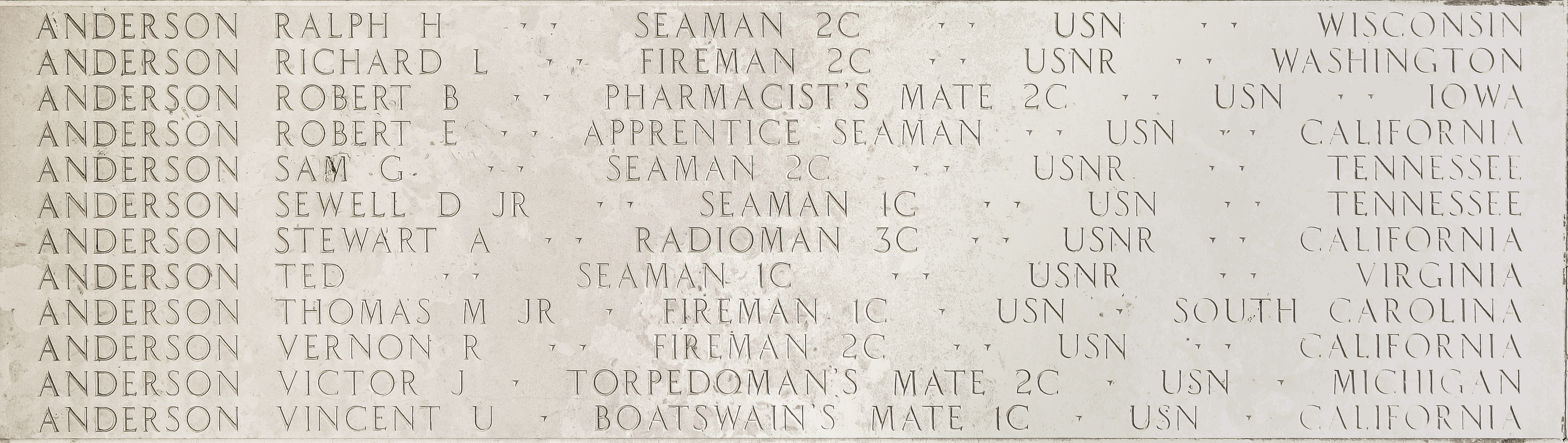 Robert E. Anderson, Seaman Apprentice
